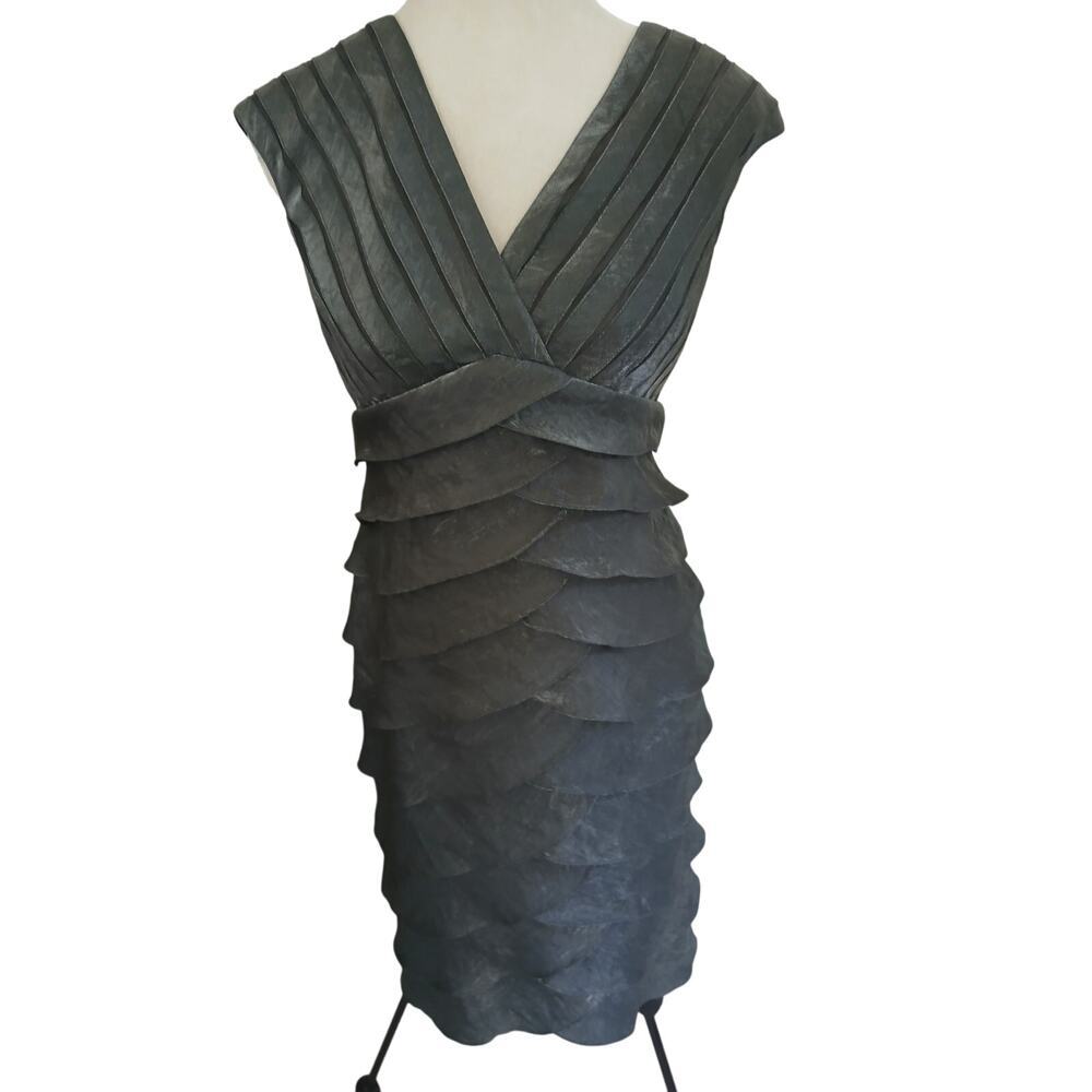 Vintage Cache Flower‎ petal Scallop fabric midi dress sz 10